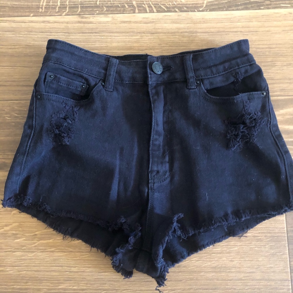 Back jean shorts